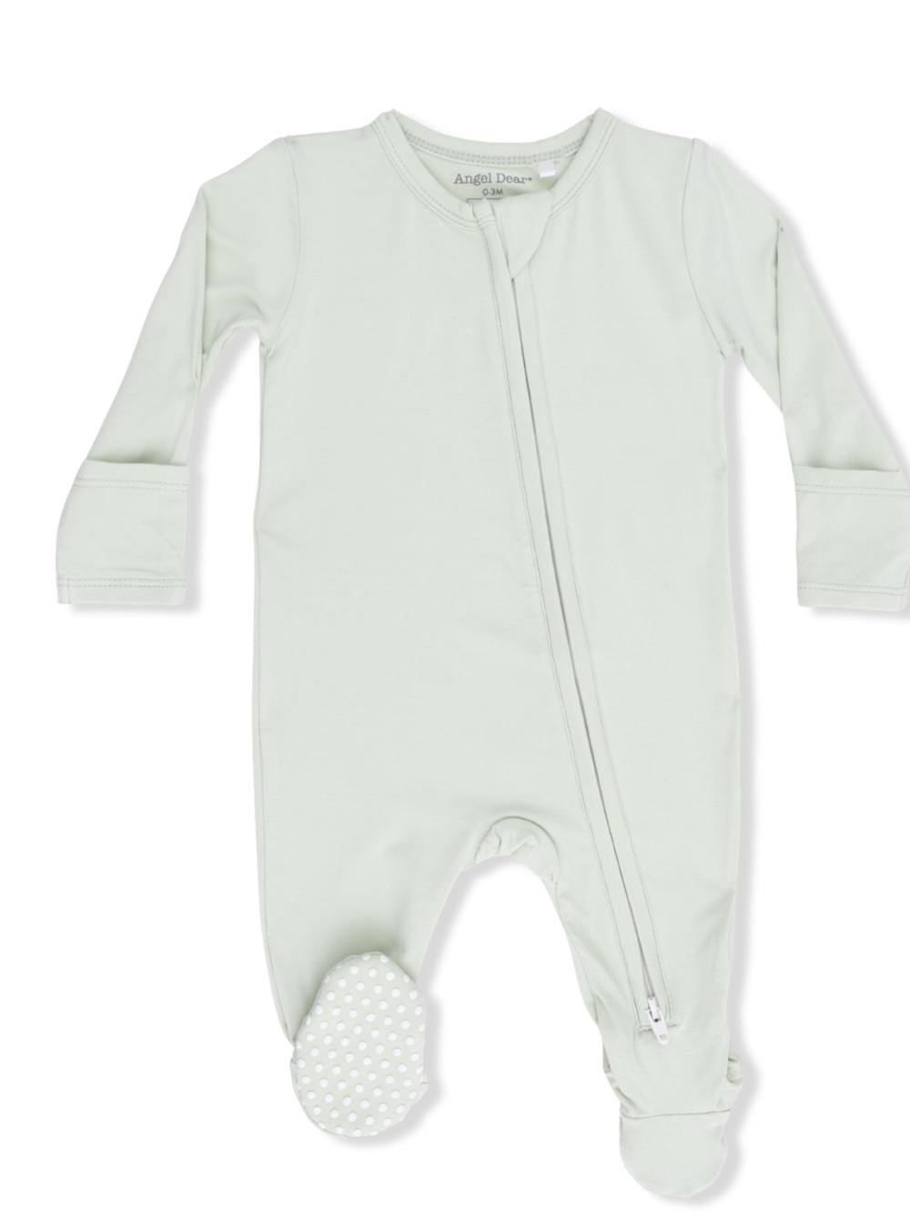 Angel Dear Solid Bok Choy Light Green Footie Newborn 0-3 3-6 6-9 months